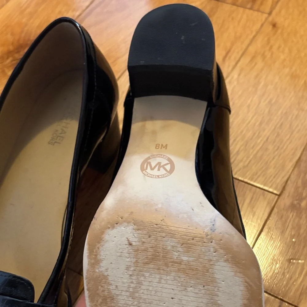MICHAEL Michael Kors Black Patent Loafers with Silver Hardware - Picture 8 of 9